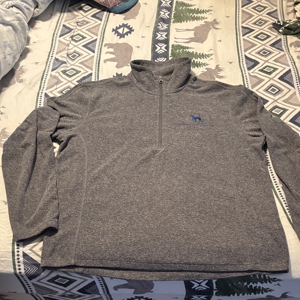Gray American Fetcher by port authority Quarter-Zip fleece lightweight  pullover